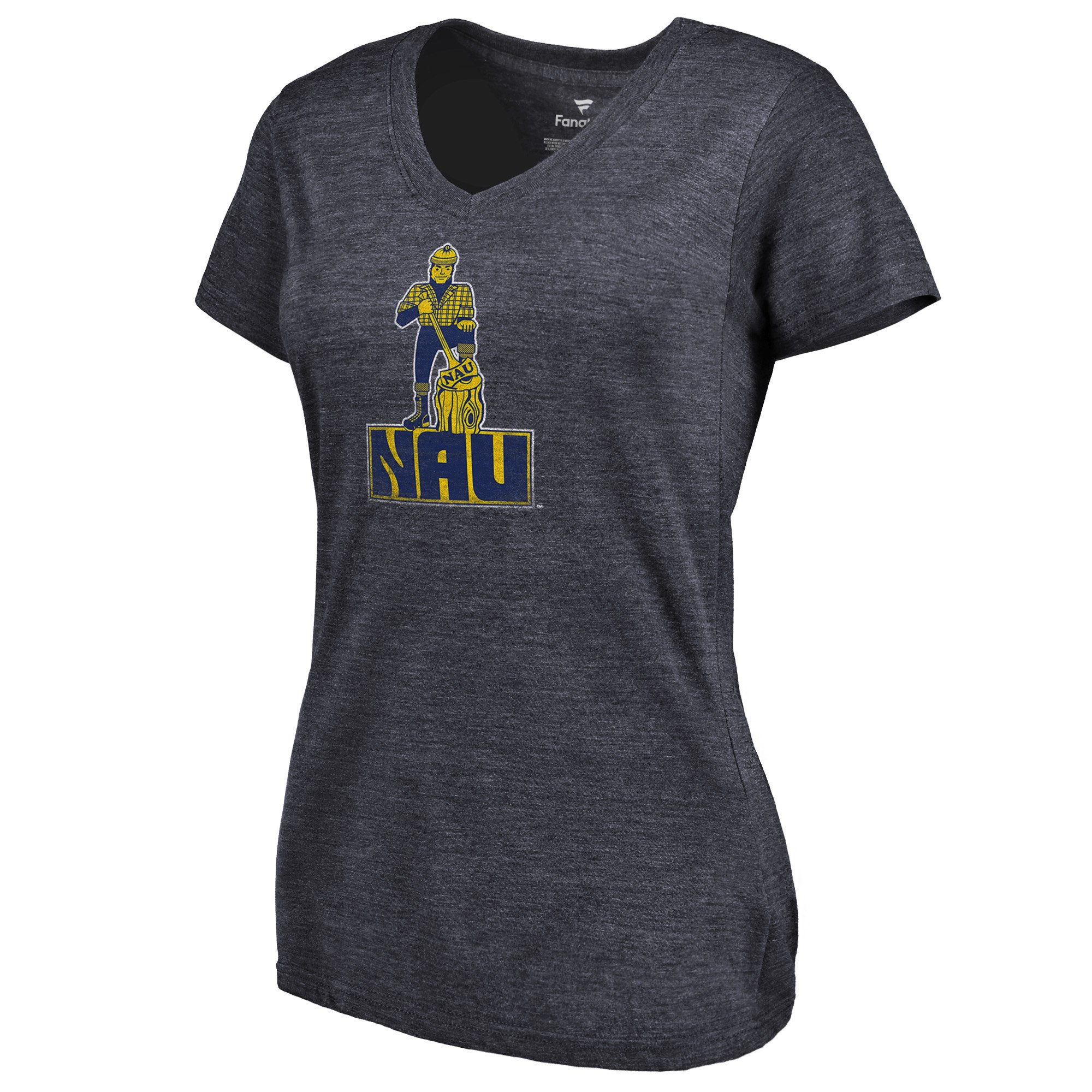 2020 NCAA Fanatics Branded Northern Arizona Lumberjacks Women Navy College Vault Primary Logo TriBlend VNeck TShirt->ncaa t-shirts->Sports Accessory